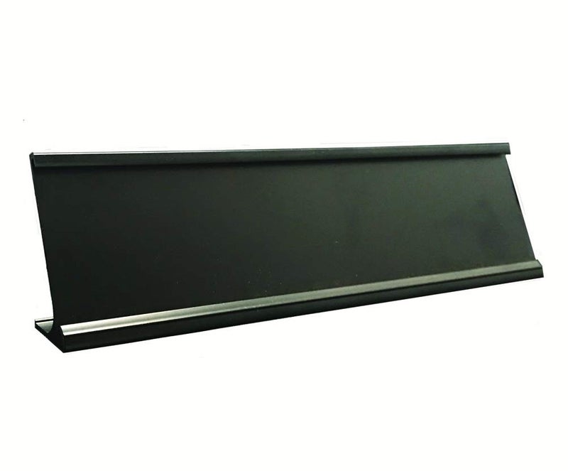 NapTags Nap Tags Classic Black Aluminum Desktop Office Nameplate Holder (Single Nameplate Holder, 10" x 2") - Image 1